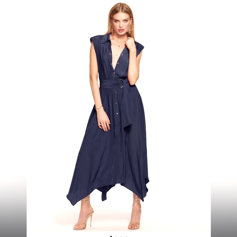 Brand New Silk Belted Midi Dress